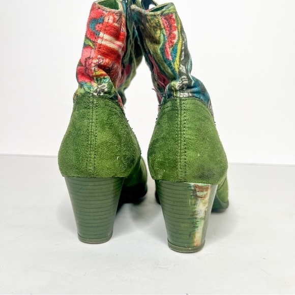 Desigual Heeled Green Boots Funky Design Size 7 Women’s - Picture 5 of 6